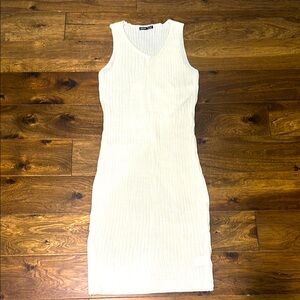 SHEIN White Knit Dress Size Medium